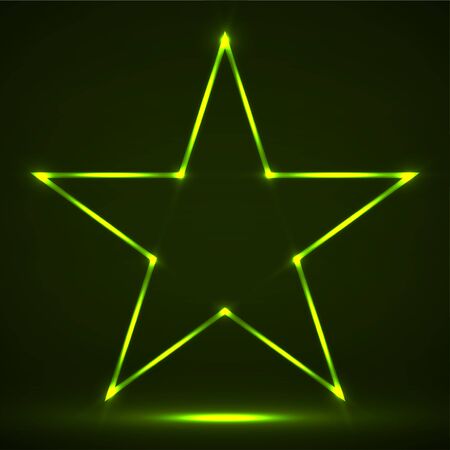 Abstract neon star with glowing lines. Vector design elementのイラスト素材