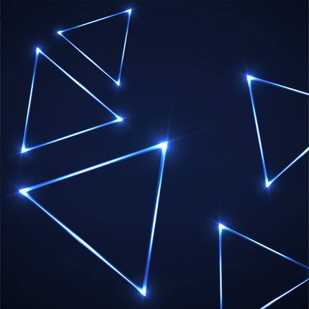 Abstract background with neon triangles for design. Geometric figureのイラスト素材