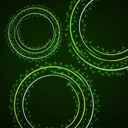 Abstract rings background with luminous particles. Glowing circlesのイラスト素材