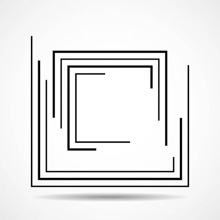 Abstract square with lines, geometric signのイラスト素材