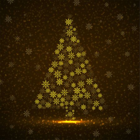 Abstract christmas tree of snowflakes. Vector illustrationのイラスト素材