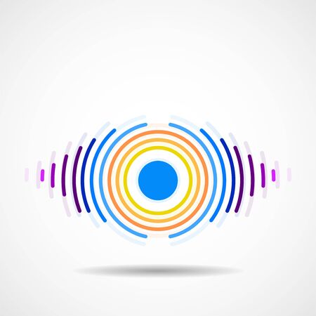 Abstract colorful eye with radial lines.のイラスト素材