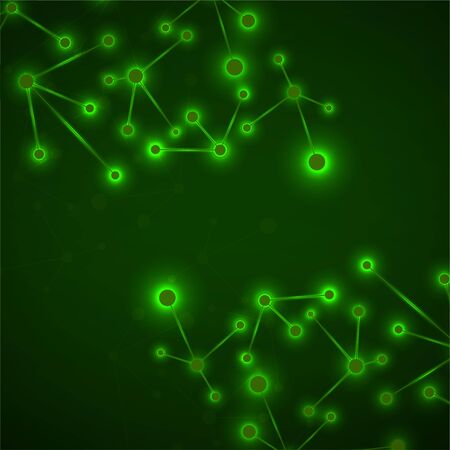 Neon molecular structure of DNA. Science and technology concept, geometric abstract backgroundのイラスト素材