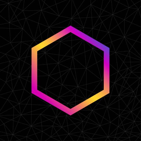 Colorful abstract hexagon isolated on black background. Vector design elementのイラスト素材