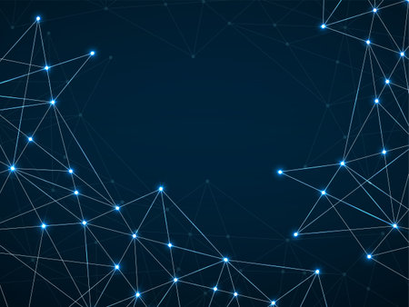 Abstract geometric background with glowing connecting dots and lines. Modern technology concept....
