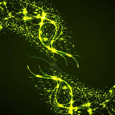 Abstract glowing wavy lines and lights particle, curved stripes, futuristic backgroundのイラスト素材