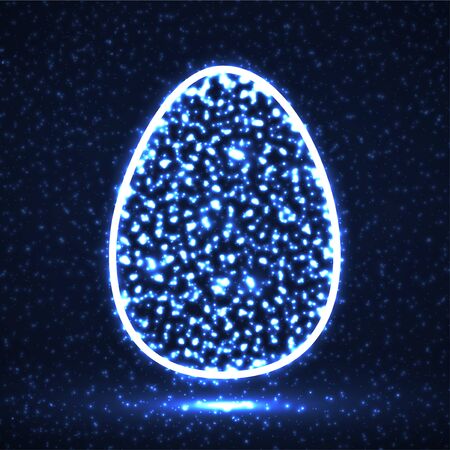 Abstract Easter egg with glowing particles. Happy Easter Eggのイラスト素材