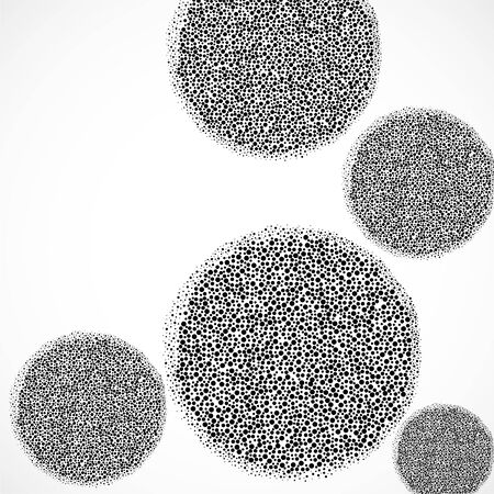 Abstract round shape, circles of chaotic points, abstract halftone backgroundのイラスト素材