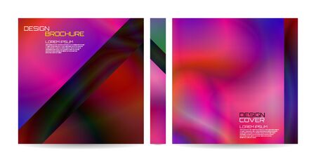 Brochure template with futuristic wavy shapes. Magazine, poster, book, presentation, advertising. Abstract vector background. Template with futuristic design. Cover design your textのイラスト素材