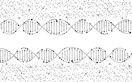 Abstract spiral of DNA, molecular background and science concept. Vector illustrationのイラスト素材