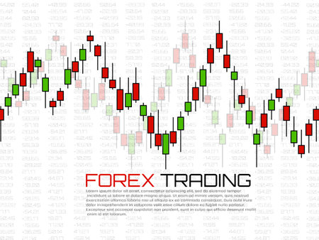 Stock market with japanese candles. Forex trading graphic design concept. Abstract finance background. Vector illustrationのイラスト素材