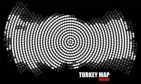 Abstract Turkey map of radial dots, halftone conceptのイラスト素材