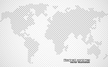 Abstract world map of dots. Dotted map. Vector illustrationのイラスト素材