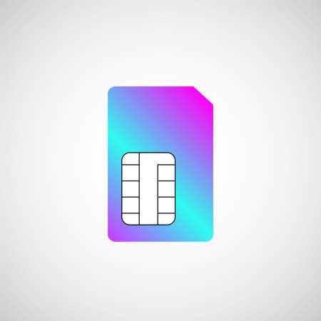 Sim card symbol, icon. Flat vector illustrationのイラスト素材