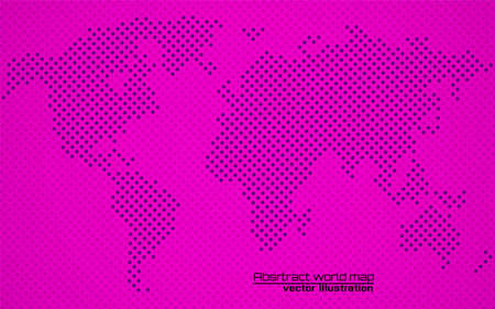 Abstract colorful world map of dots. Dotted map. Vector illustrationのイラスト素材