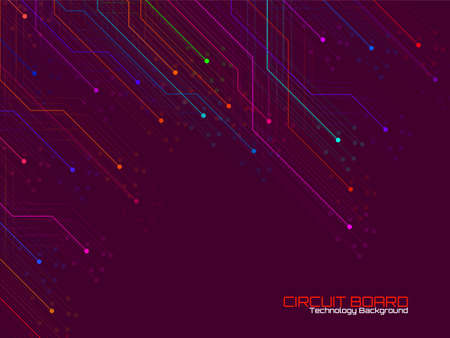 High-tech background with circuit board, technology design. Vector illustrationのイラスト素材