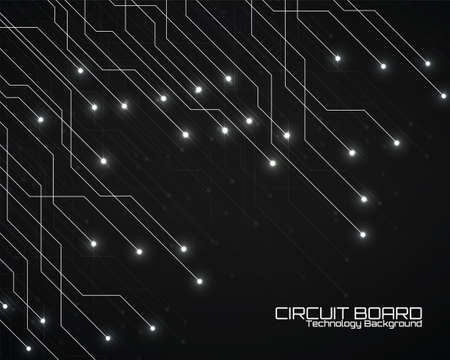 High-tech background with glowing circuit board, neon technology design. Vector illustrationのイラスト素材