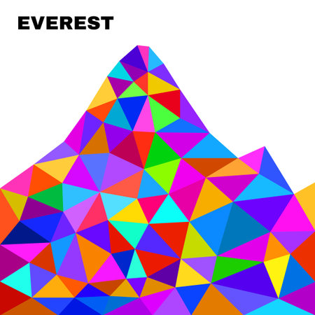 Silhouette mount Everest in polygonal style. Mountain landscape with triangles. Vector illustration