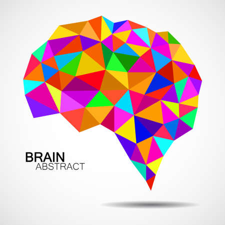 Abstract colorful human brain of polygons. Vectorのイラスト素材