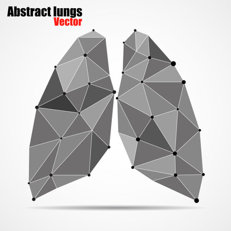 Lungs human. Abstract polygonal style. Geometric concept. Vector illustrationのイラスト素材