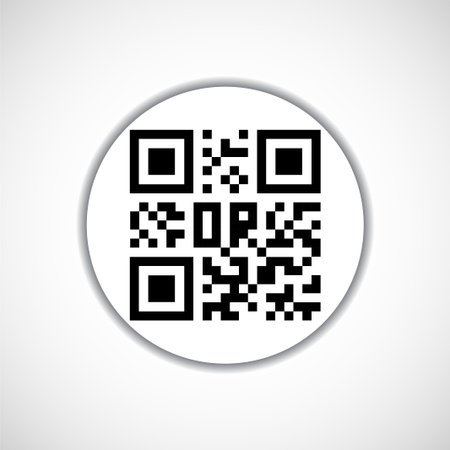 Qr code icon. Black scan code  , barcode identification. Vector illustration
