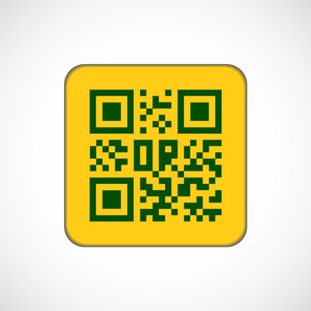 Qr code icon. Black scan code logo, barcode identification. Vector illustration