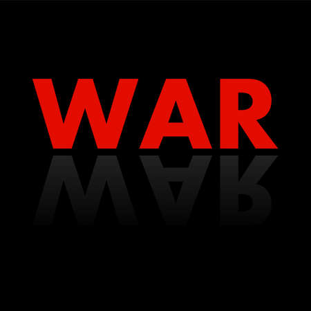 Banner with word War in mirror reflection. vector backgroundのイラスト素材