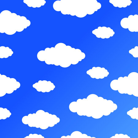 Seamless wallpaper with clouds on blue sky background. vector illustration