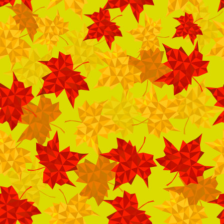 Autumn seamless background of maple leaves. vector illustrationのイラスト素材