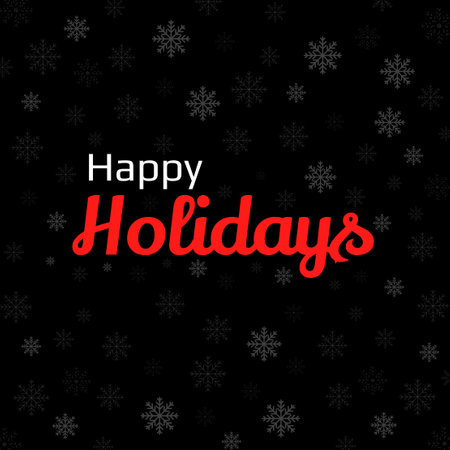 Happy holidays text with snowflakes. vector illustratorのイラスト素材