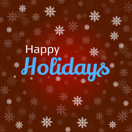 Happy holidays text with snowflakes. vector illustratorのイラスト素材