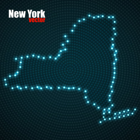 Abstract map New York of glowing dots, halftone concept. Vector illustration, eps 10のイラスト素材