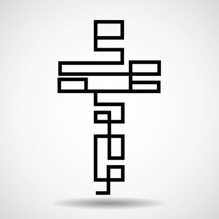creative cross. Christian spirituality symbol. Religion. vector illustrationのイラスト素材