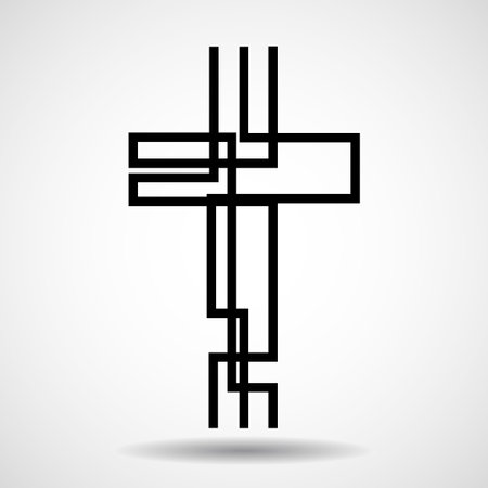 creative cross. Christian spirituality symbol. Religion. vector illustrationのイラスト素材