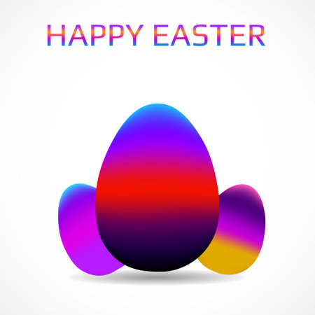 Abstract Easter egg of coorful gradient on white background. Happy Easter. vector illustrationのイラスト素材