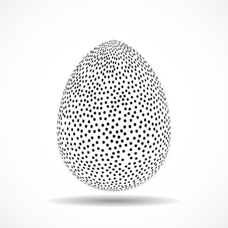 Abstract Easter egg of dotted isolated on white backgroundのイラスト素材
