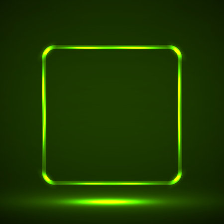 Abstract neon square with glowing lines. Vector design elementのイラスト素材