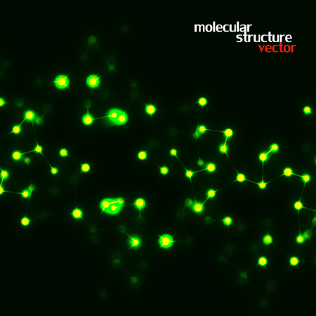 Neon molecular structure of DNA, abstract glowing backgroundのイラスト素材