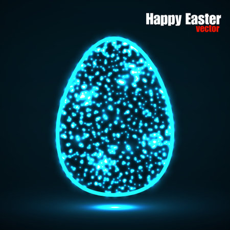 Abstract Easter egg with glowing particles. Happy Easterのイラスト素材
