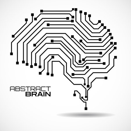 technological brain. circuit board. abstract vector backgroundのイラスト素材