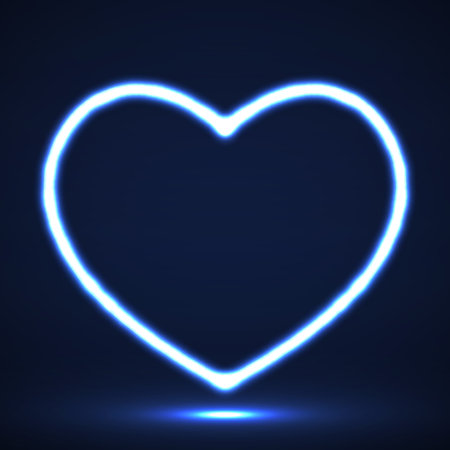 Big glowing Valentine heart. Vector symbolのイラスト素材