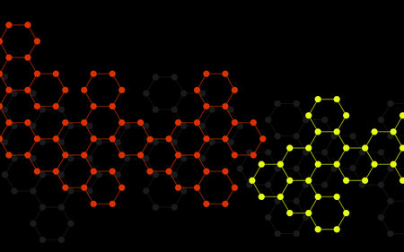 Hexagonal molecular background, molecular structure of DNA. Vector illustration