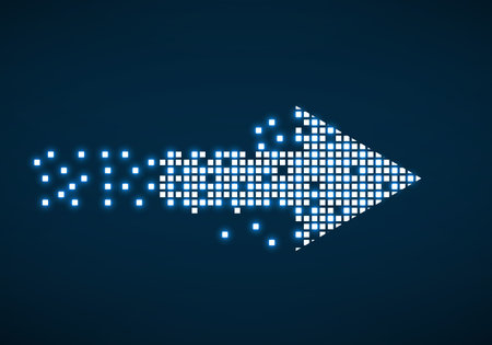 Pixel arrow, isolated graphic element, vector illustrationのイラスト素材