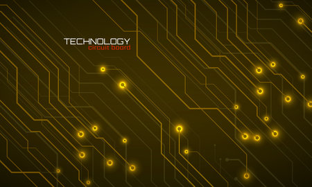 Abstract background with circuit board, technology design. High tech connection systemのイラスト素材