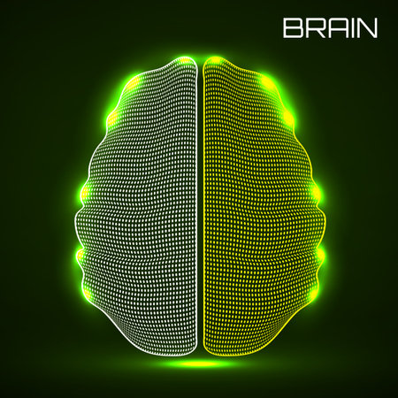 Abstract human brain of dotted. Vector illustrationのイラスト素材