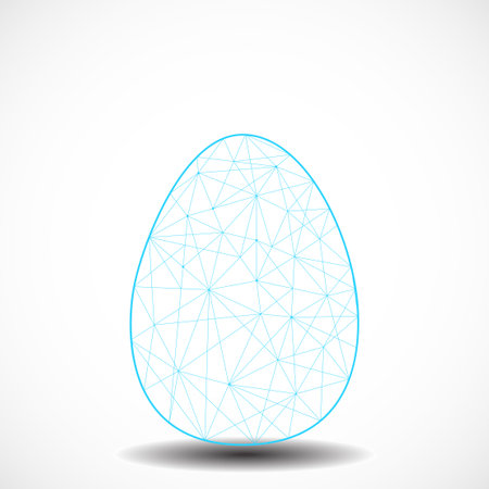 Easter egg form lines and triangles. Polygonal style. Vector illustration design concept Happy Easterのイラスト素材