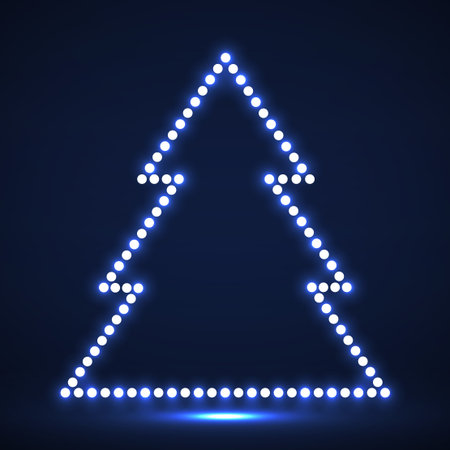 Abstract Christmas tree from glowing circles. Vector illustrationのイラスト素材