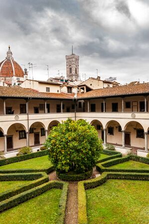 View from Michelangelo library on Santa Maria del Fiore cathedralの写真素材