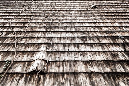 Old wooden roof close upの写真素材