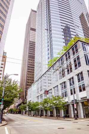 Modern skyscrapers in the downtownの写真素材